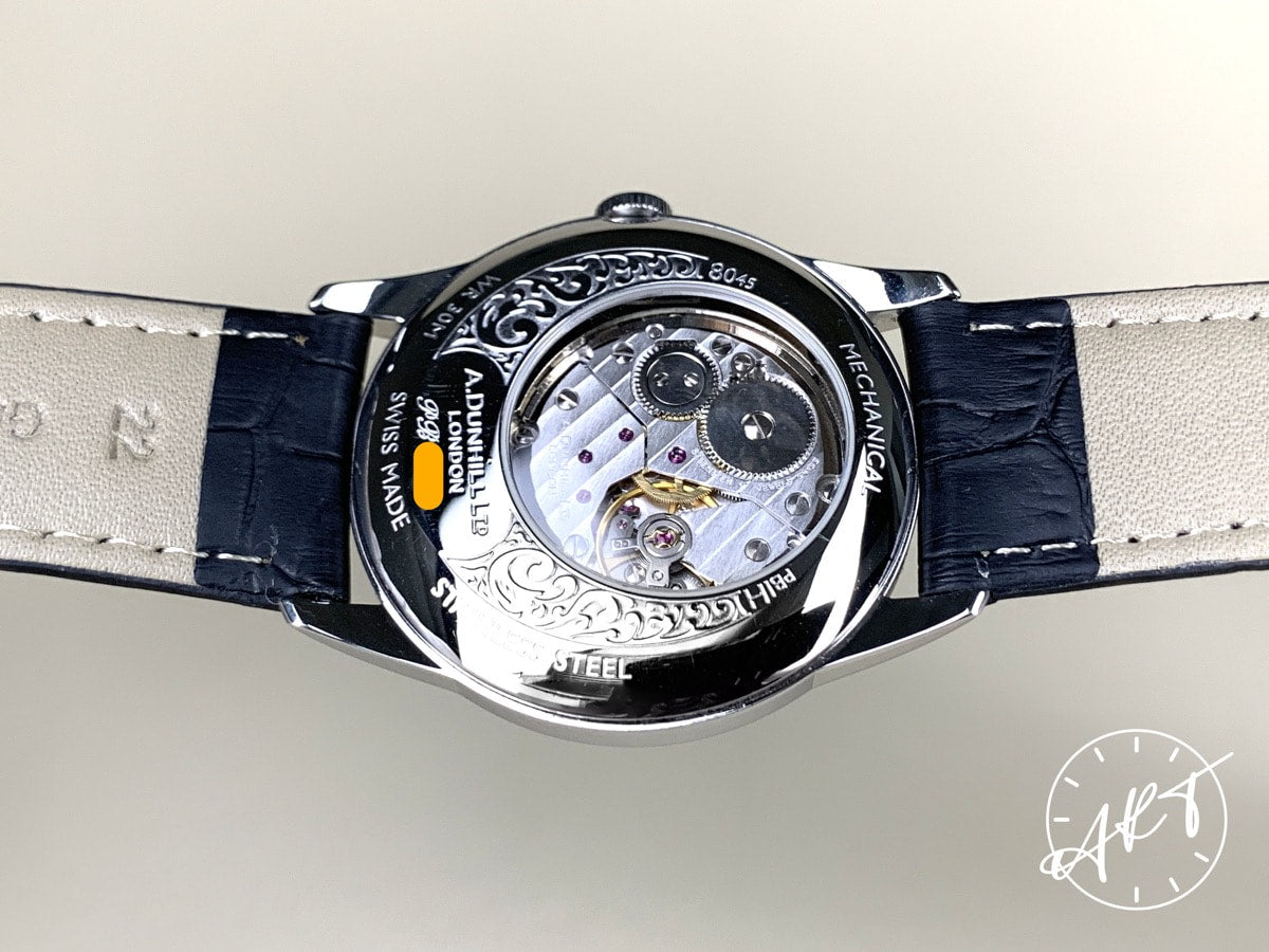 Alfred Dunhill x Centric 8045 Silver Dial SS Manual Watch • Black Leather Strap