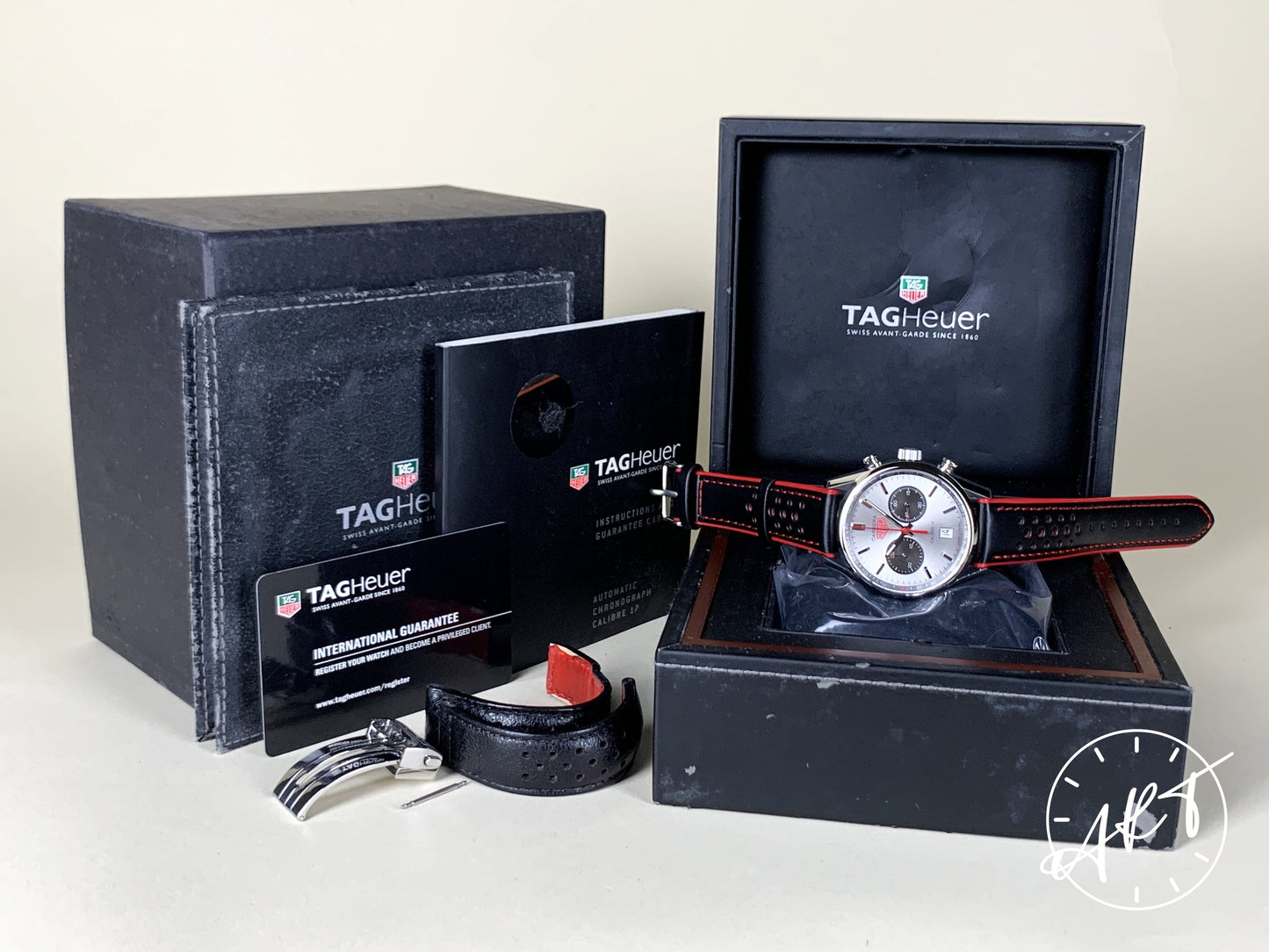 Tag Heuer Carrera Cal 17 Chrono Panda Dial SS Jack Heuer 80th Anniv Ltd Watch BP