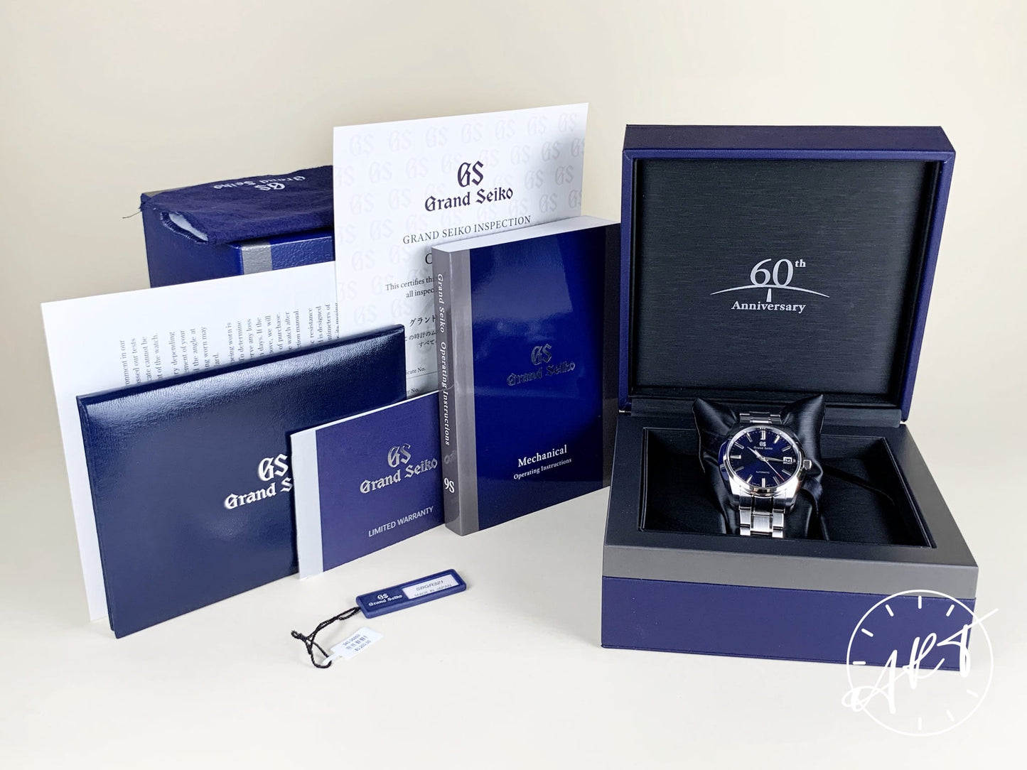 Grand Seiko Heritage Blue Dial SS Auto 60th Anniversary Ltd Watch SBGR321 w/ B&P