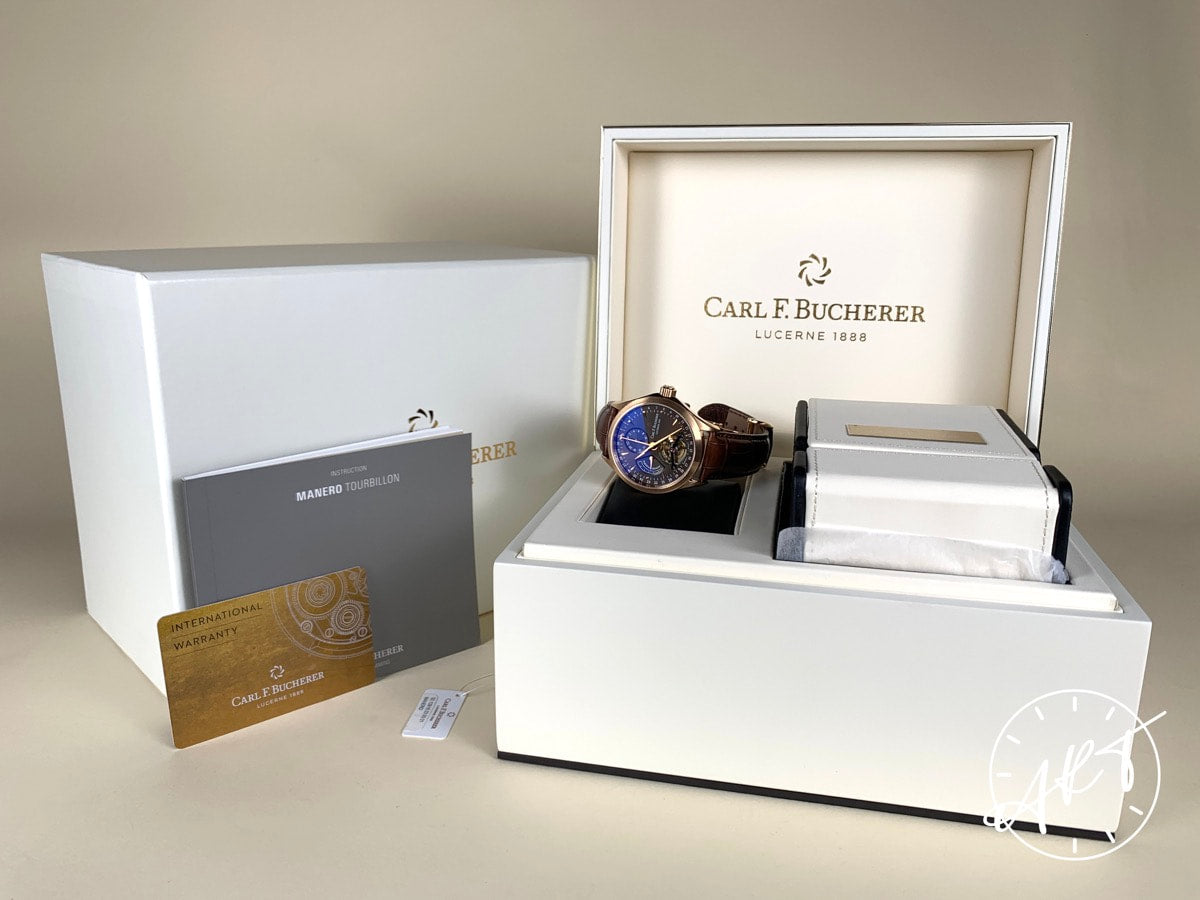NEW Carl F. Bucherer Manero Tourbillon Brown Dial 18K RG Manual Ltd Watch w/ B&P