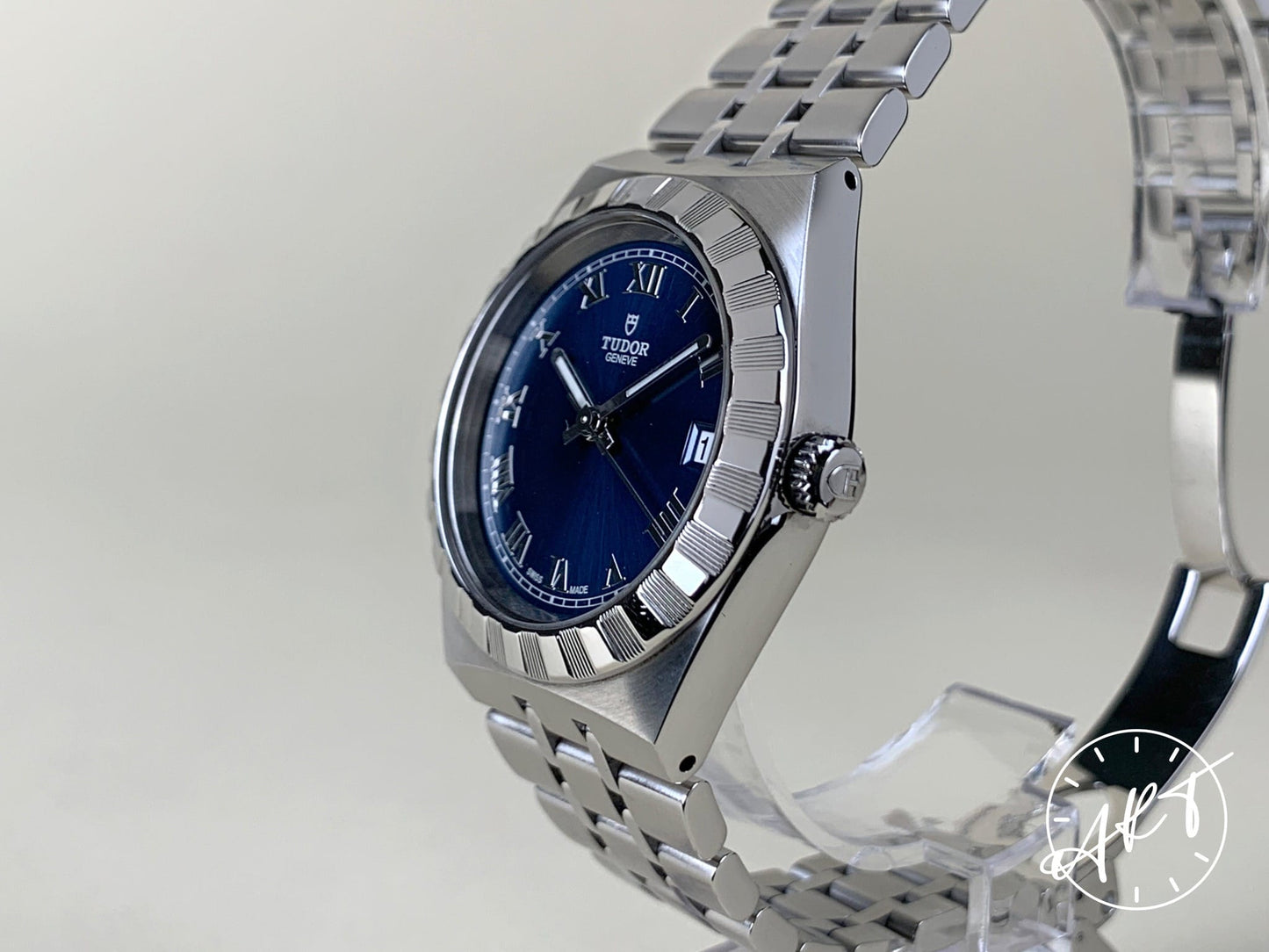 Tudor Royal Date 34 Blue Dial Stainless Steel Automatic Watch 28400 in FULL SET