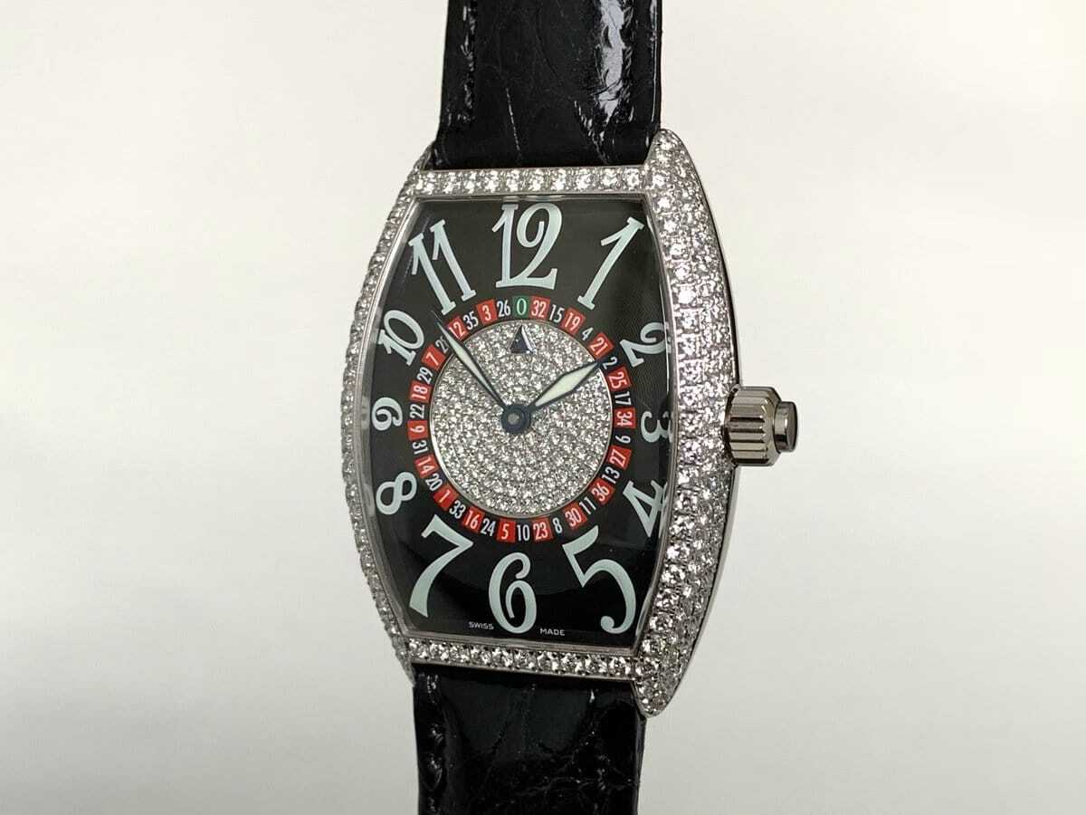 Franck Muller Cintree Curvex Black Roulette Dial 18K WG Watch 5850 Vegas D BP