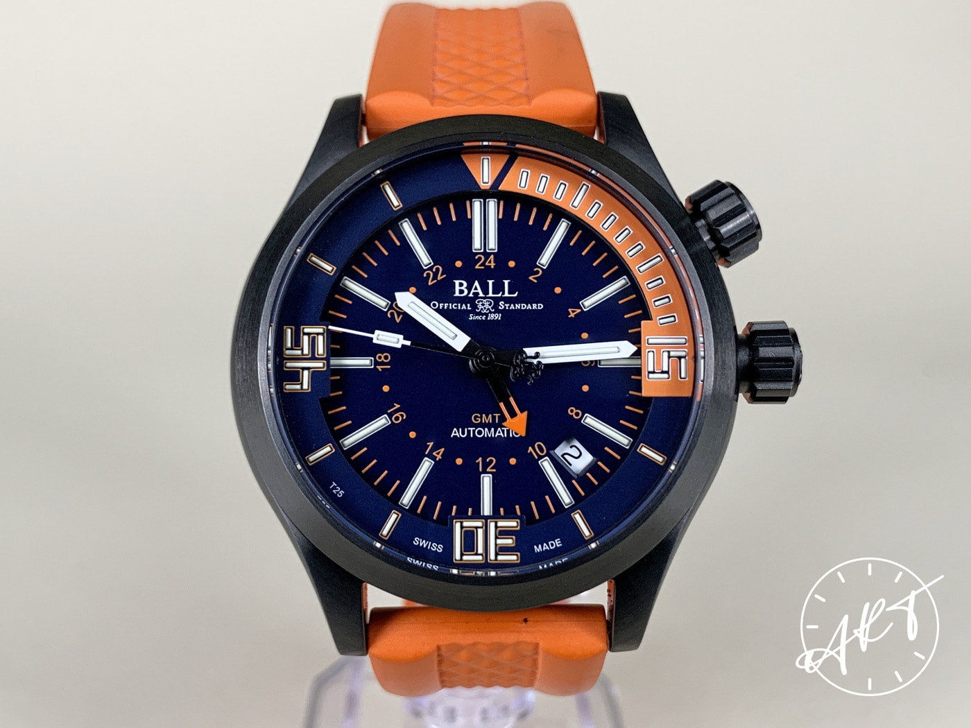 Ball Engineer Master II GMT Blue Dial DLC Titanium Auto Diver Watch DG1020A