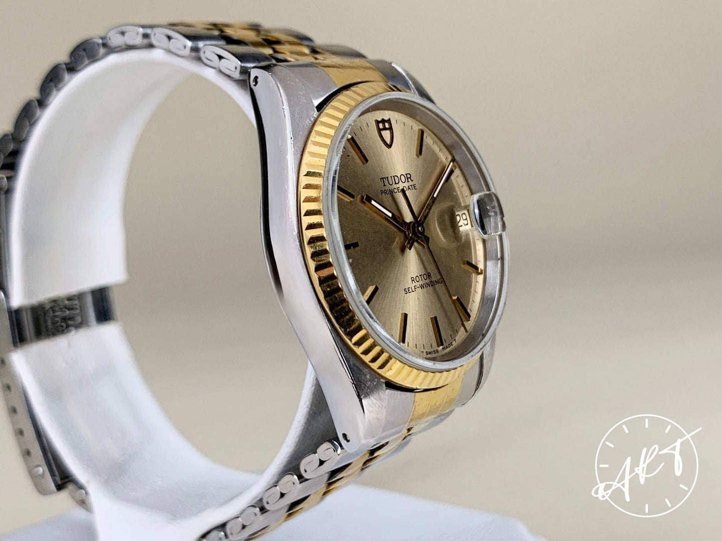 1997 Tudor Prince Date Gold Dial Two-Tone 18K Gold & SS Auto Ladies Watch 72033