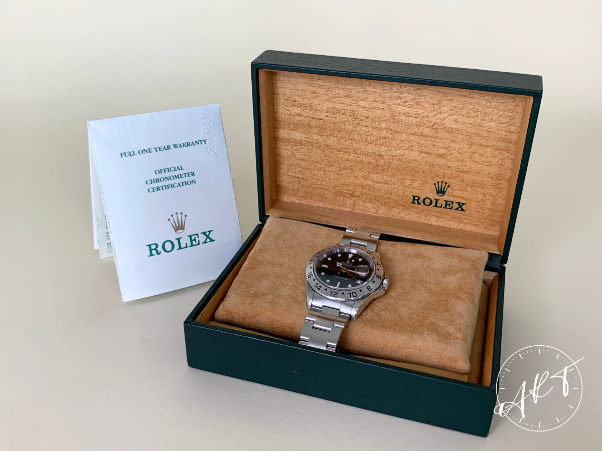 Rolex Explorer II Black Swiss Only Dial SS Auto Field Watch 16570 w/ B&P