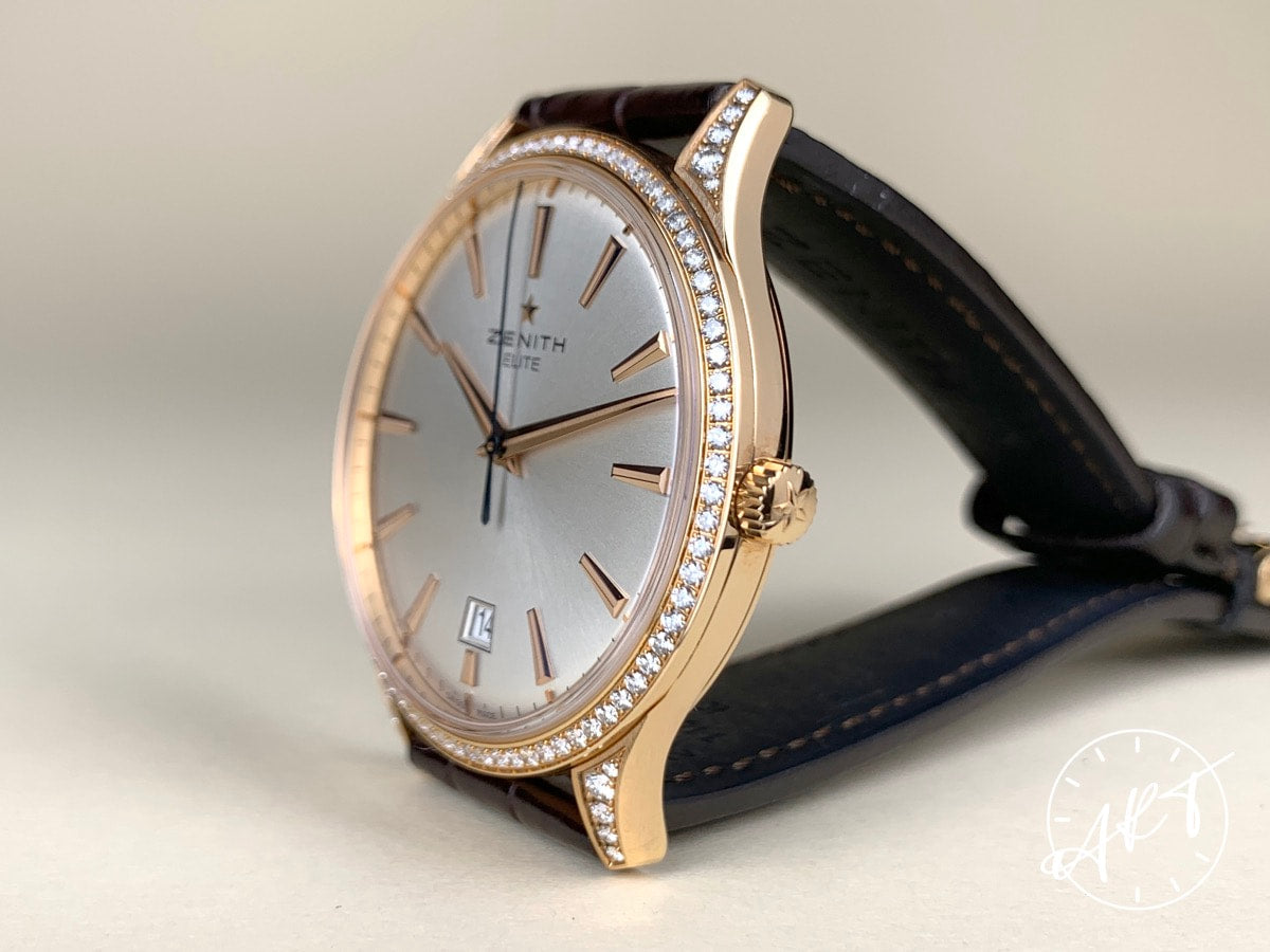 2015 Zenith Captain Central Second Silver Dial 18K Rose Gold Auto Watch w/ B&P
