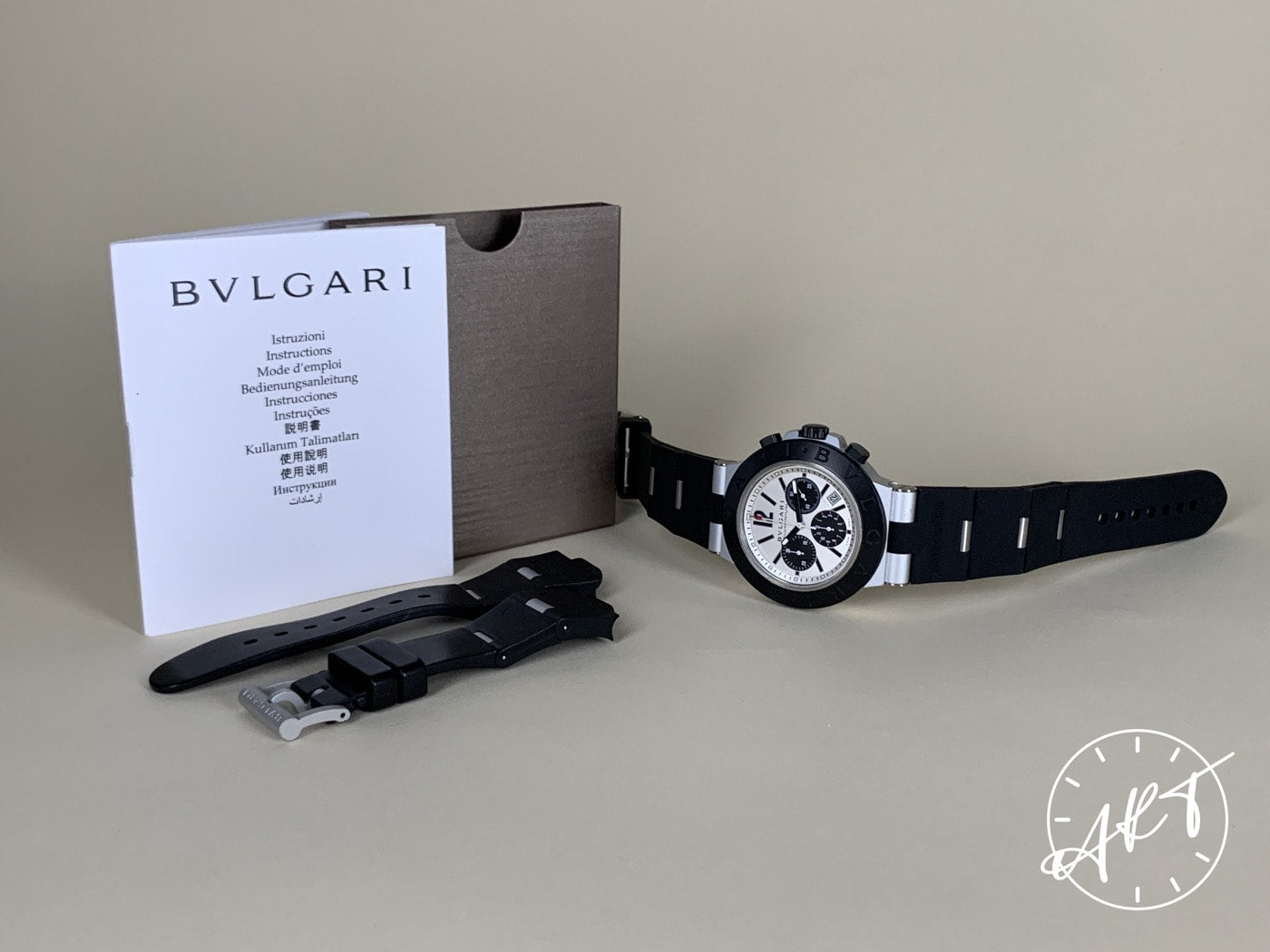 Bvlgari Diagono Chrono Black & Silver Dial Aluminum Watch AC 44 TA