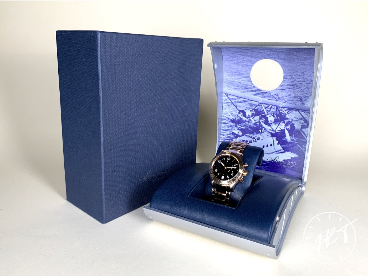 Breguet Type XX Transatlantique Chrono Black T Dial RG 18K RG Watch 3820 w/ Box