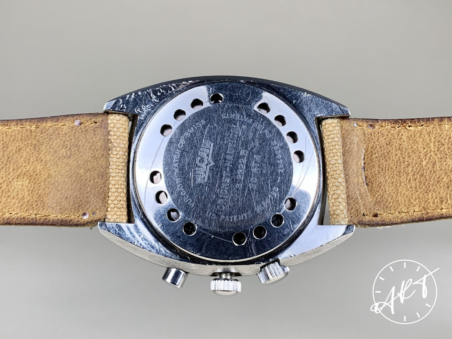 Vintage 1960s Vulcain Cricket Nautical Alarm Multicolor Dial SS Watch S 2322 B