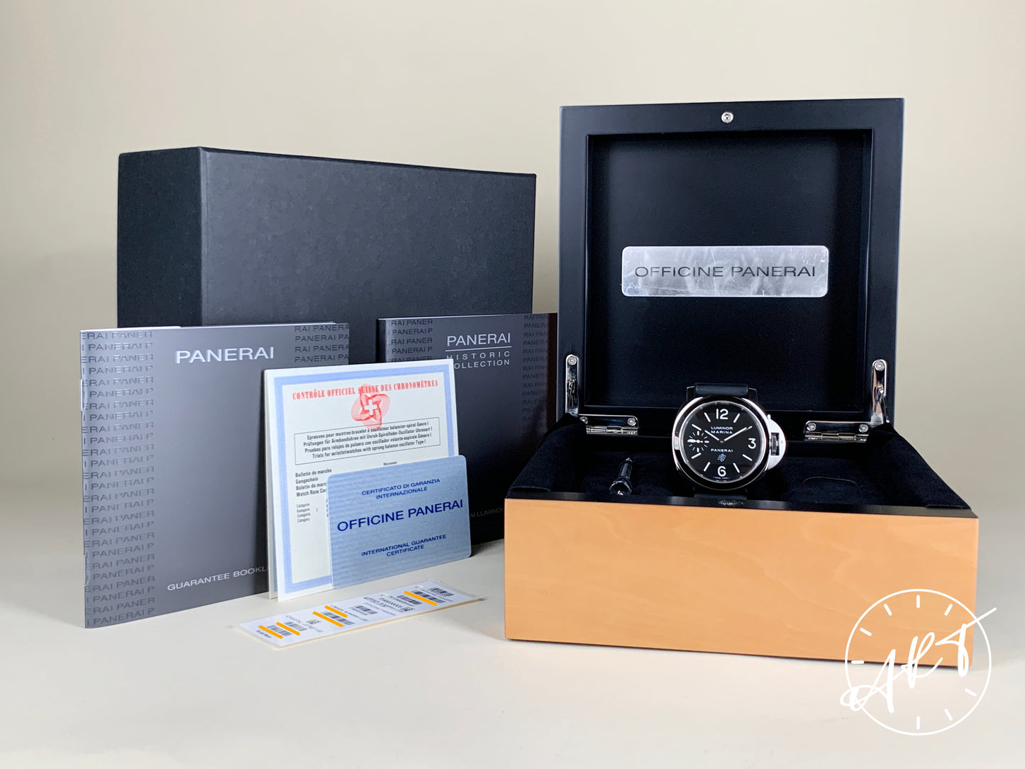 Panerai PAM 005 Luminor Marina Logo Black Dial SS Diver Watch PAM00005 BP