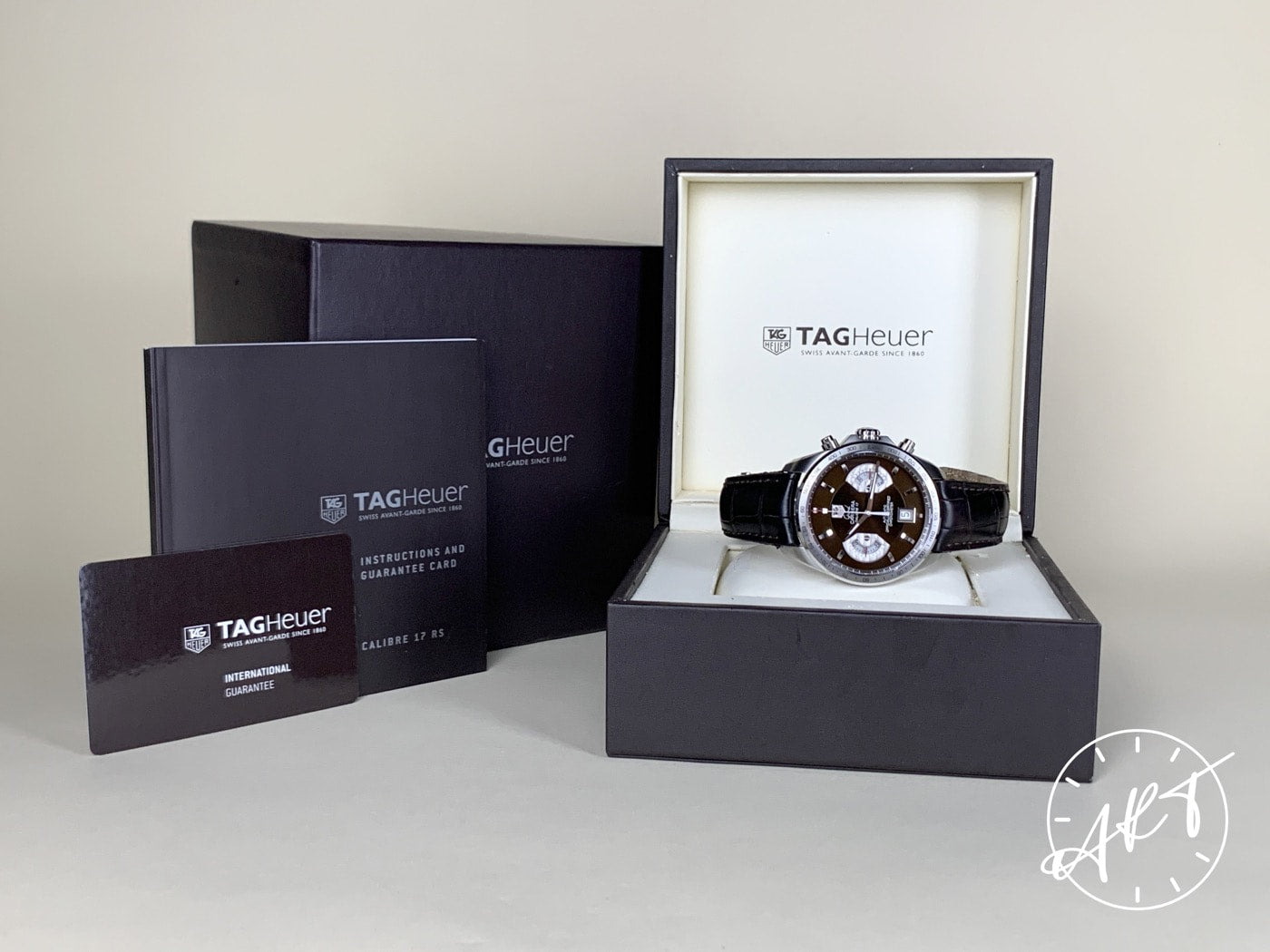 TAG Heuer Grand Carrera Cal 17 RS Chrono Chocolate Dial SS Auto Watch w/ B&P