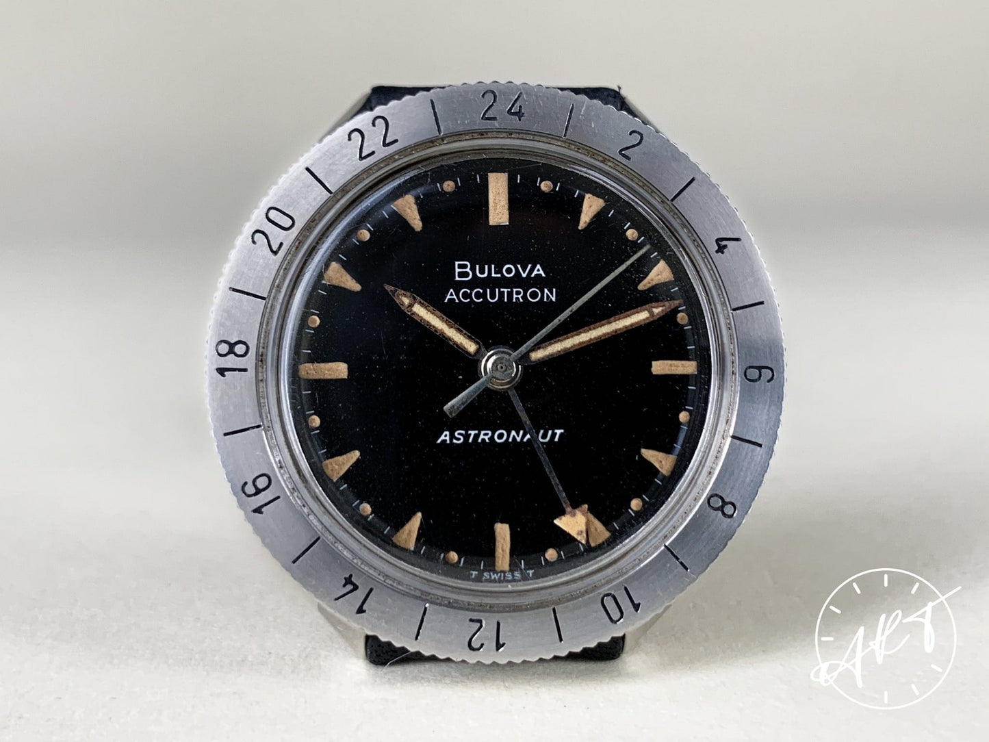 1967 Accutron Astronaut 214 Black Dial GORGEOUS PATINA SS Tuning Fork Watch