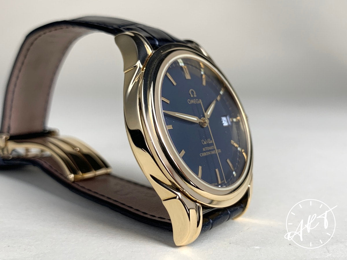 Omega De Ville Co-Axial Chronometer Blue Dial 18K Gold Auto Watch 4631.80.33 BP