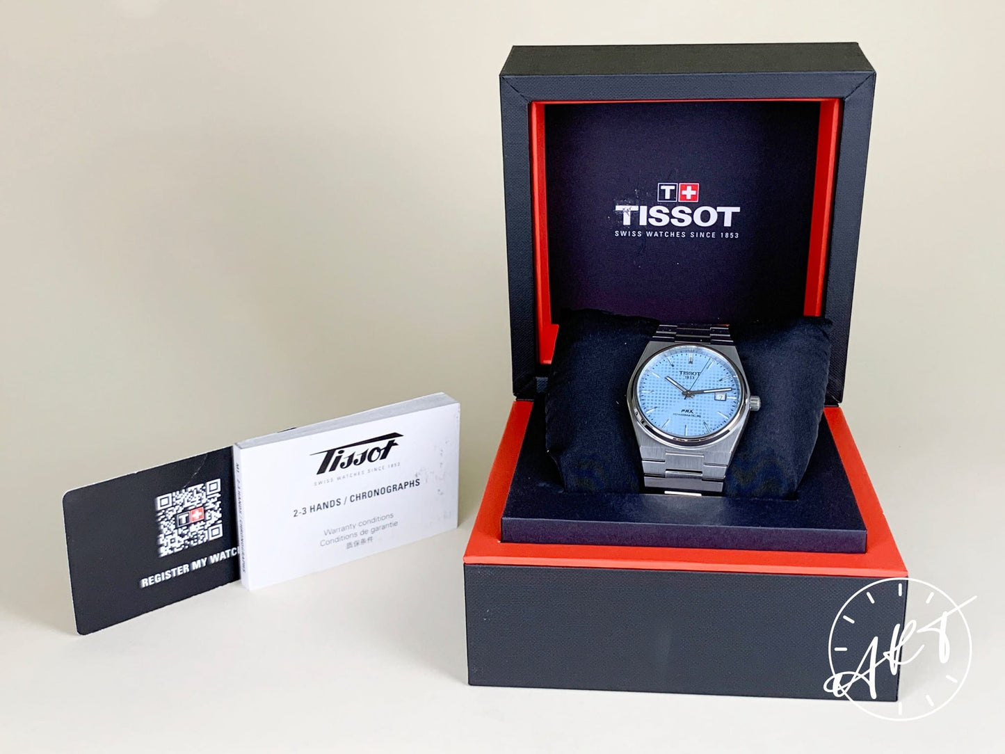 NEW Tissot PRX Powermatic 80 Ice Blue Dial SS Auto Diver Watch w/ B&P