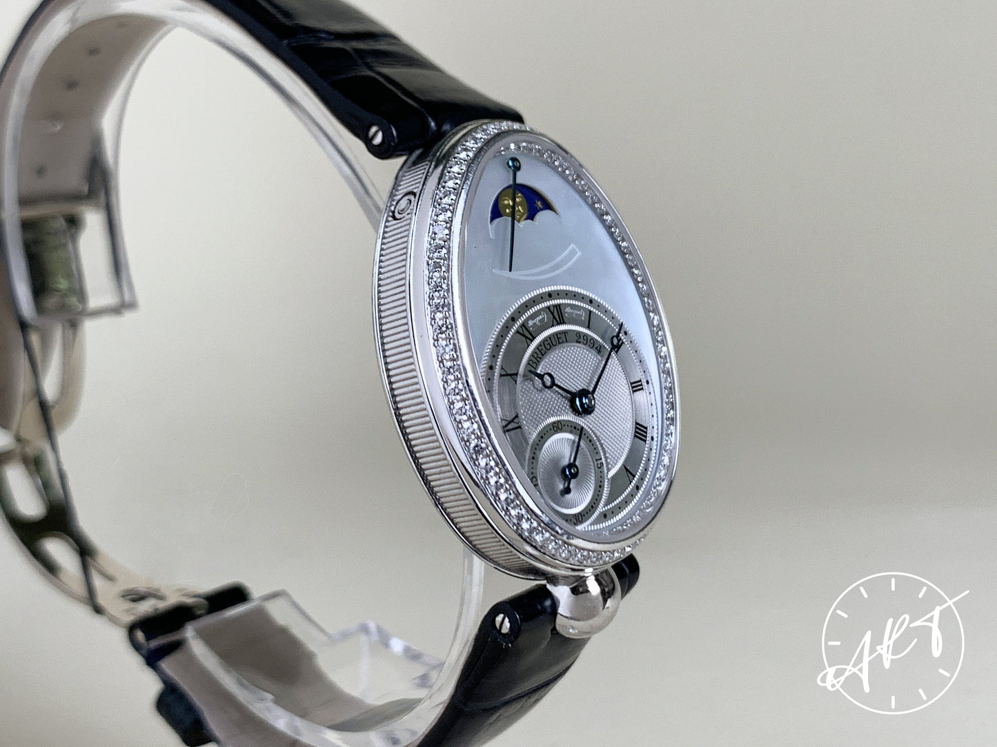 Breguet Reine de Naples Moonphase MOP Dial 18K WG Oval Ladies Watch w/ Papers