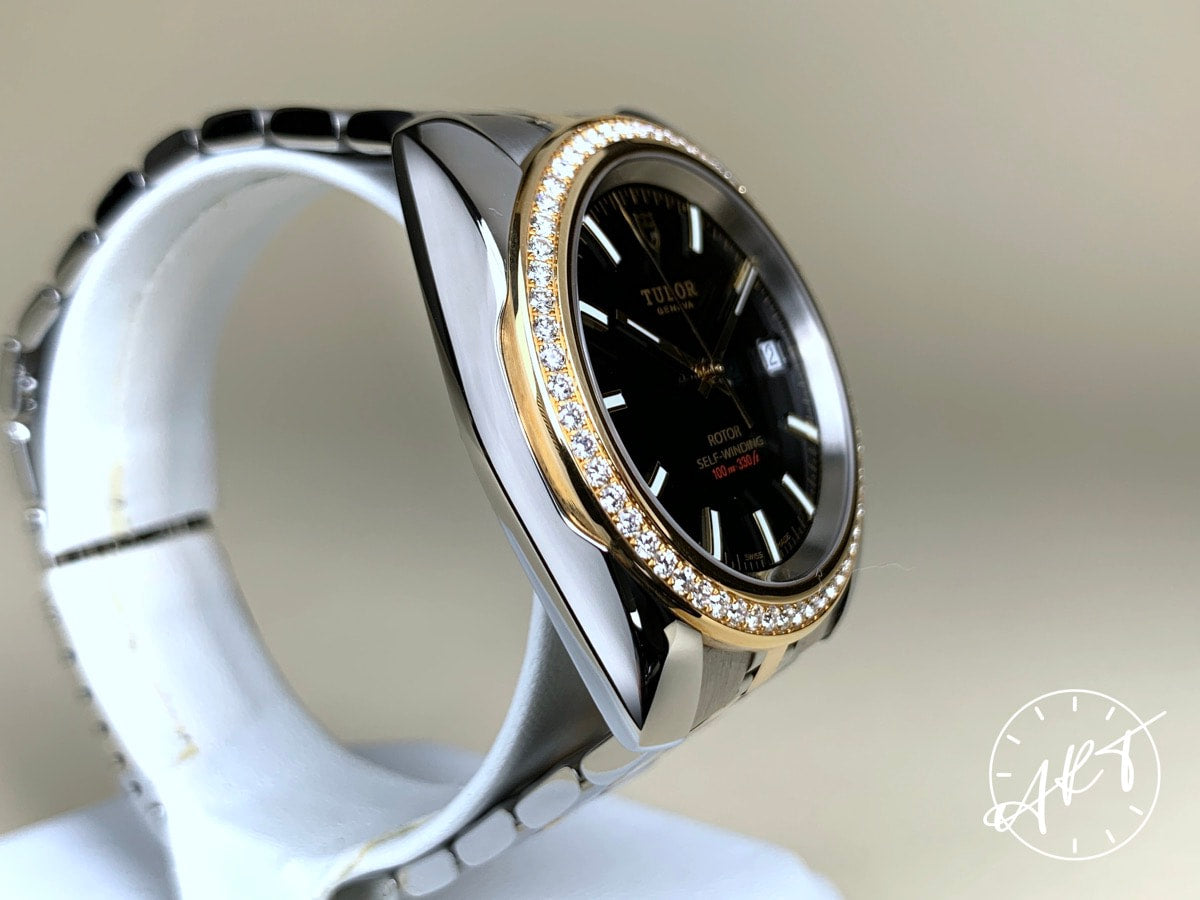 2020 Tudor Classic Date Black Dial Two-Tone 18K Gold & SS Auto Watch 21023 w/ BP