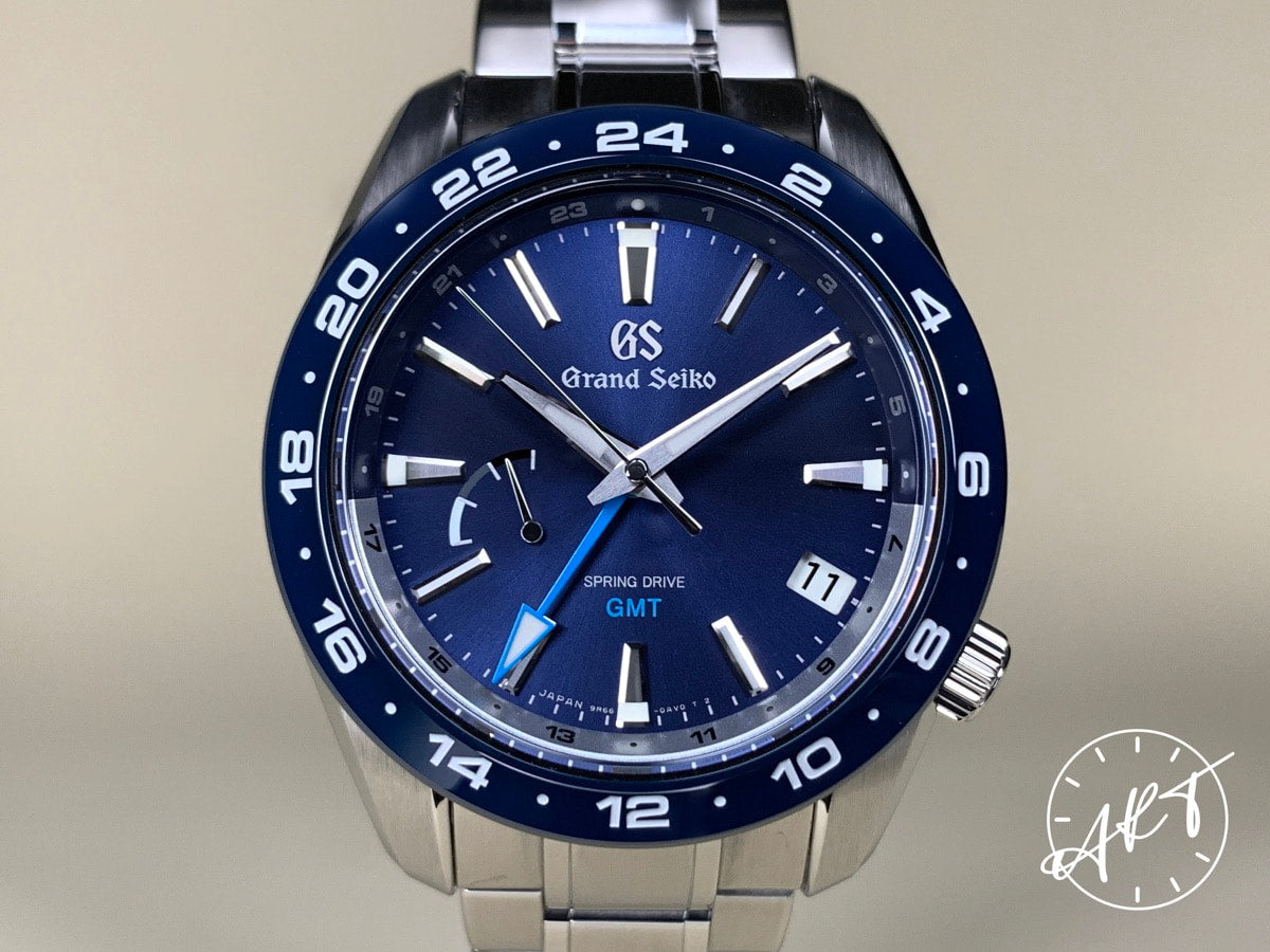 Grand Seiko Sport GMT Blue Dial SS Spring Drive Diver Watch SBGE255 w/ B&P