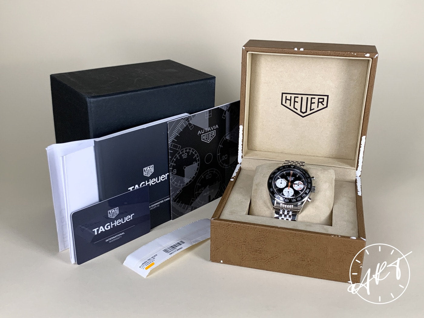 Tag Heuer Autavia Chrono Black & Silver Dial SS Hodinkee SE Watch CBE2117 BP