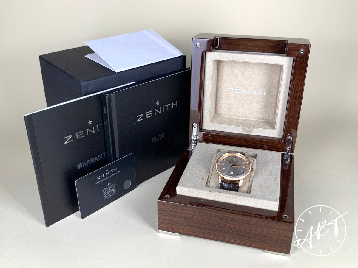 2015 Zenith Captain Central Second Silver Dial 18K Rose Gold Auto Watch w/ B&P