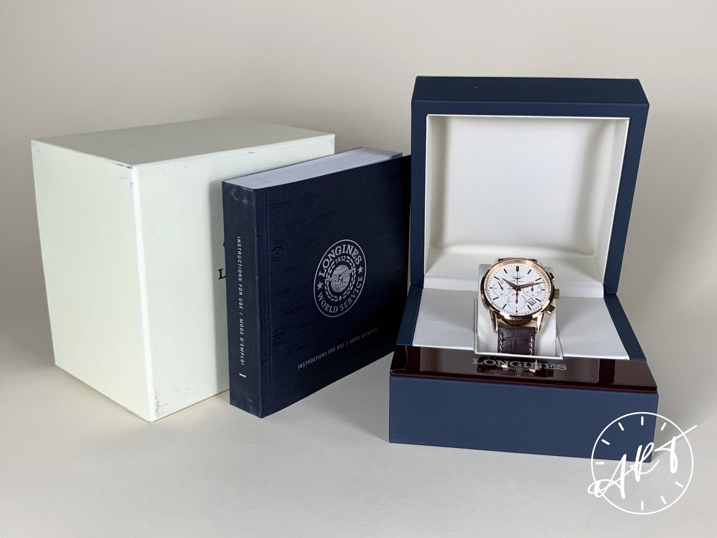 Longines Heritage Cal. L788 Chronograph Ivory Dial RG 18K RG Auto Watch w/ B&P