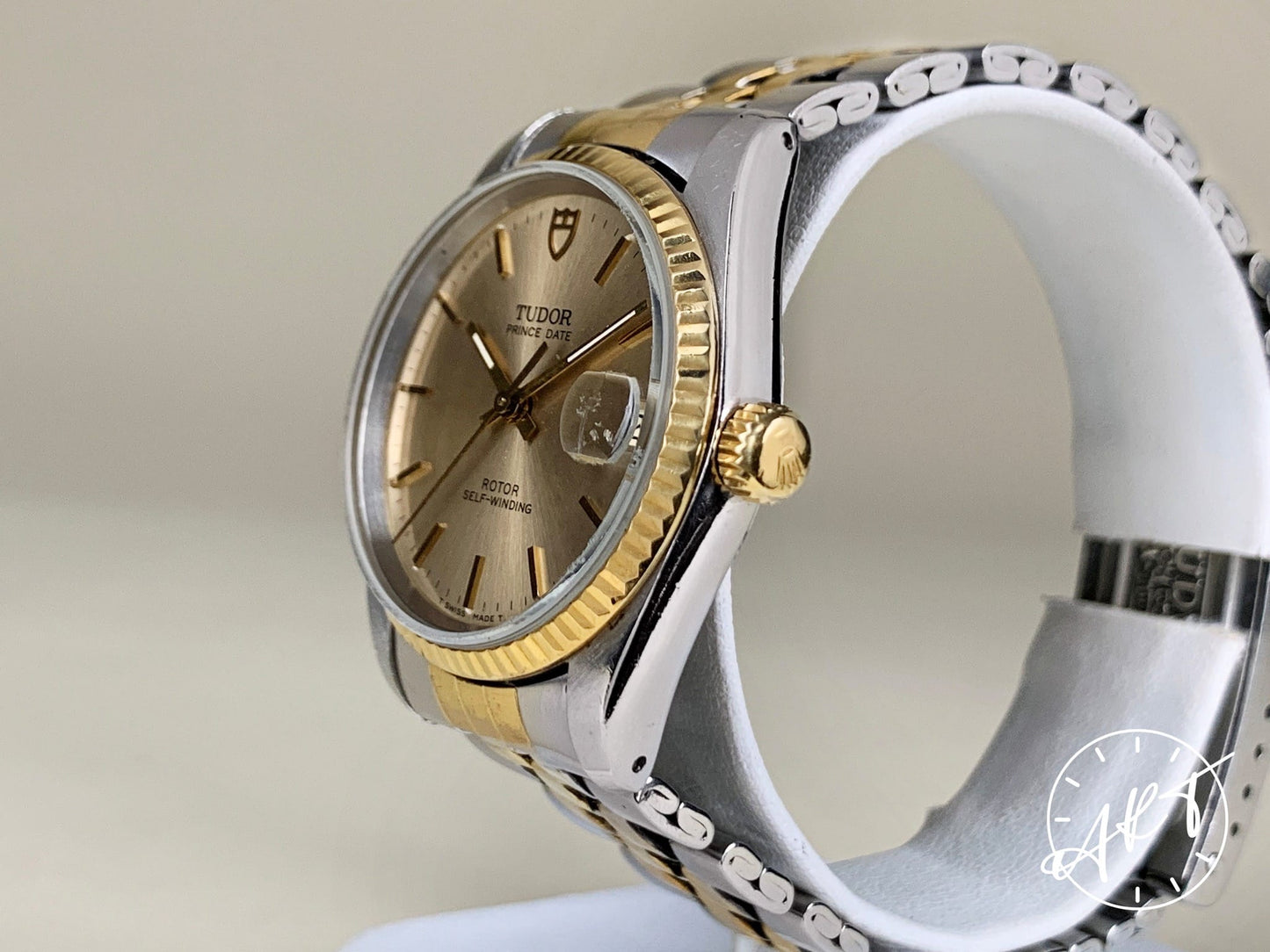 1997 Tudor Prince Date Gold Dial Two-Tone 18K Gold & SS Auto Ladies Watch 72033