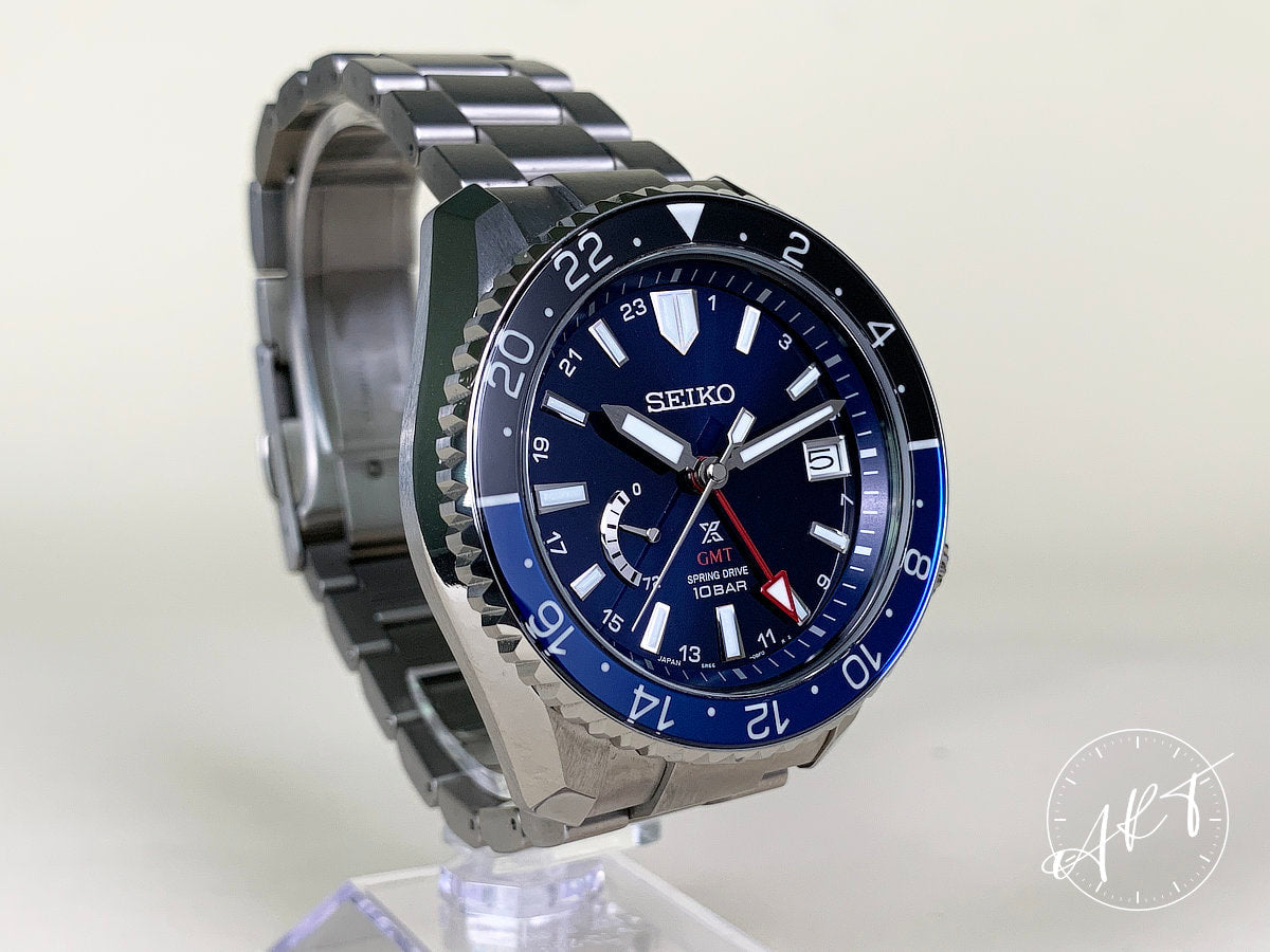 Seiko Prospex LX GMT Blue Dial “Batman” Titanium Spring Drive Watch SNR033J1 BP