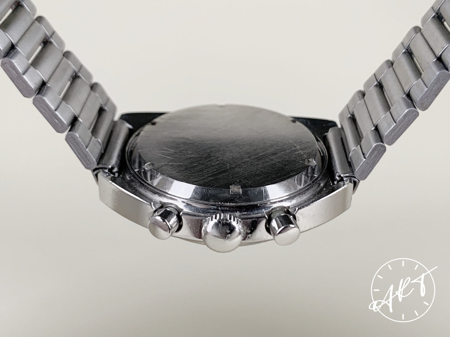 Vintage 1971 Heuer Pre-Carrera Val 7734 Chrono Panda Dial SS Pilot Watch 73373 S