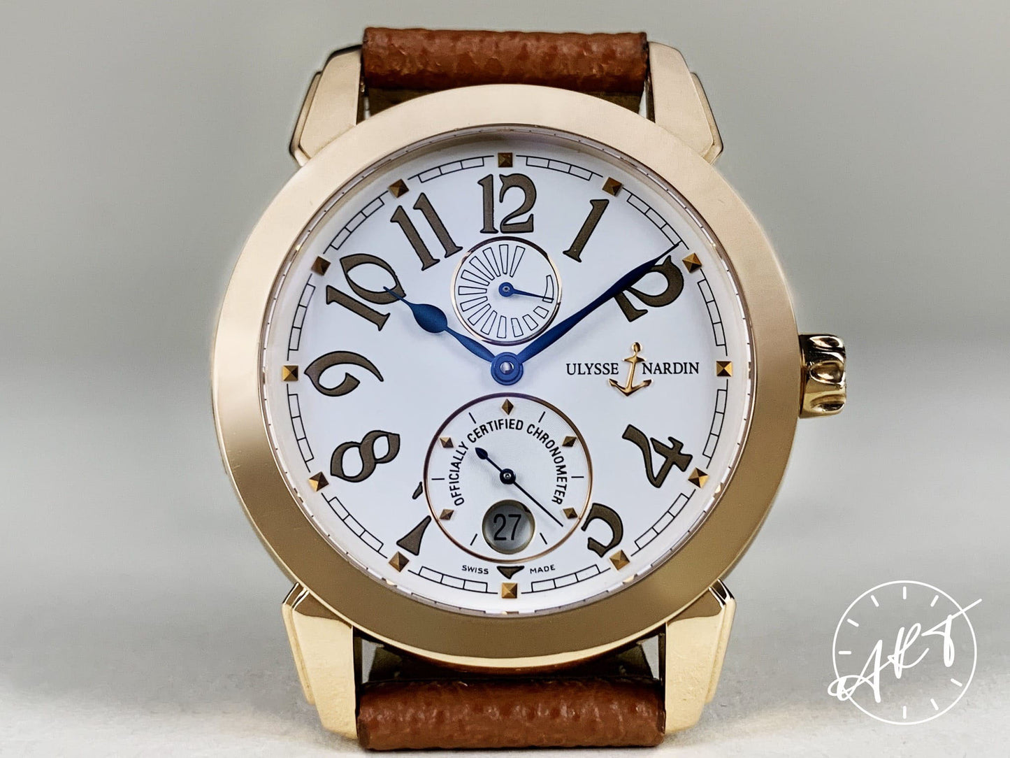 Ulysse Nardin Ulysse 1 Silver Dial 18K Rose Gold Automatic Watch 276-88 w/ B&P