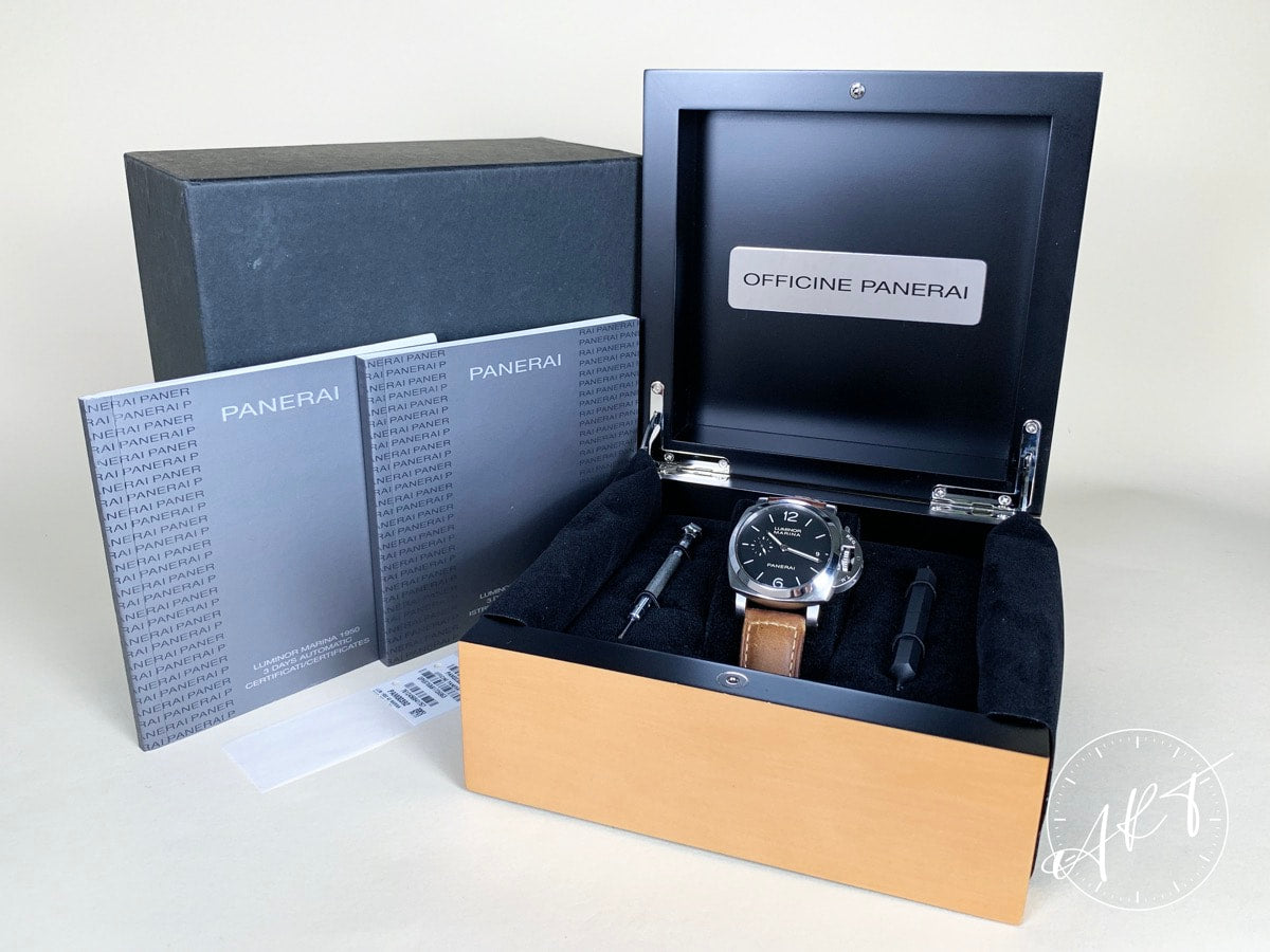 Panerai PAM 392 Luminor Marina 1950 3 Days Black Dial Acciaio Watch PAM00392 BP