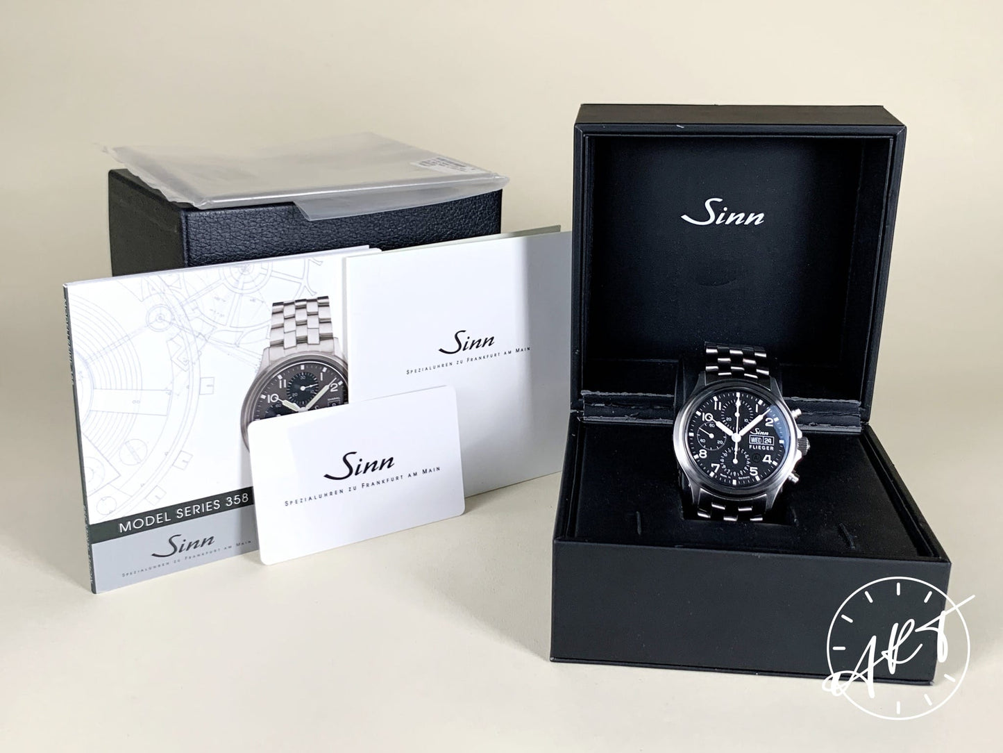 Sinn Chronographs Day-Date Black Dial SS Sa Pilot Watch 358.060 BP