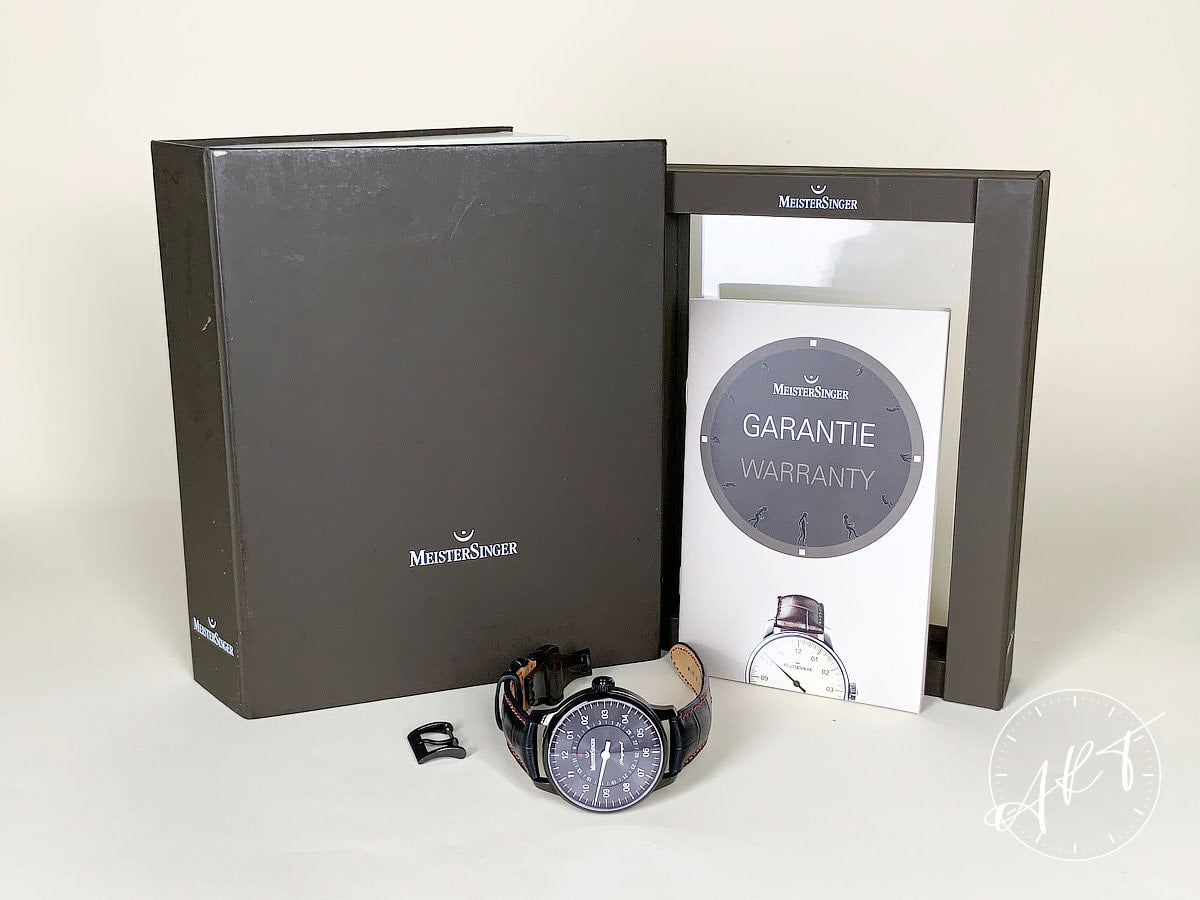 MeisterSinger Perigraph Gray Dial Black PVD-Coated Auto Watch AM1011 in FULL SET