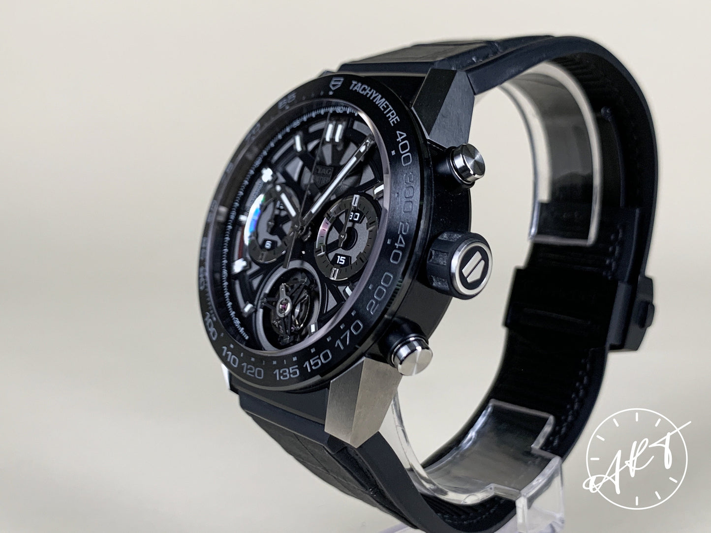 Tag Heuer Carrera Chrono Tourbillon Black Dial Titanium Watch CAR5A8Y BP