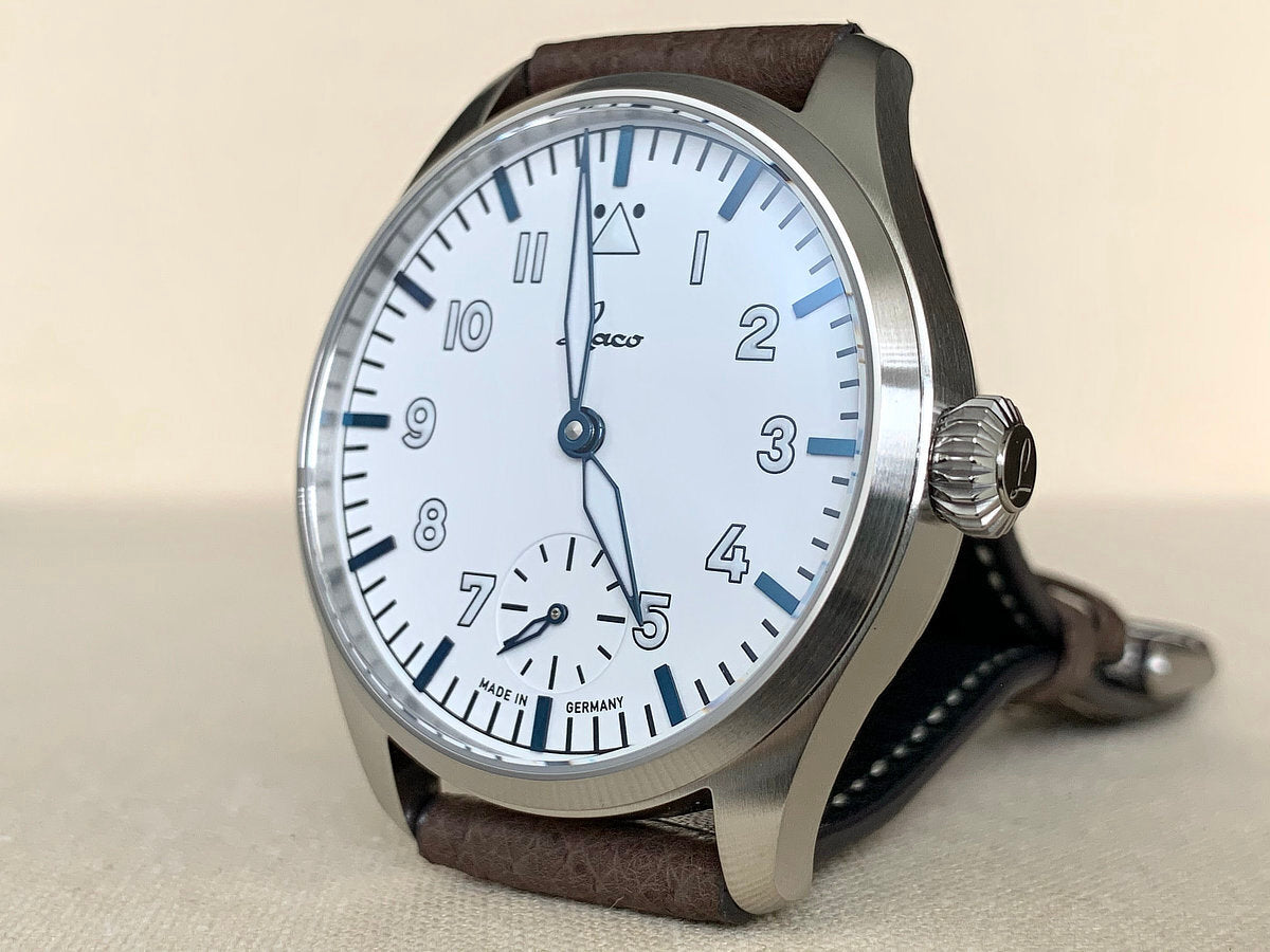 NEW Laco Flieger White Dial SS Manual Topper Ltd Ed Military Watch w/ B&P