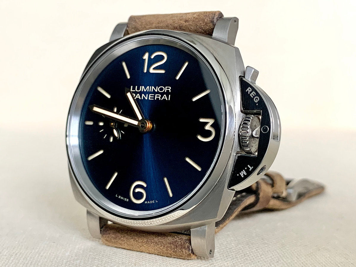 Panerai PAM 728 Luminor Due 3 Days Blue Dial Titanium Manual Watch PAM00728 BP
