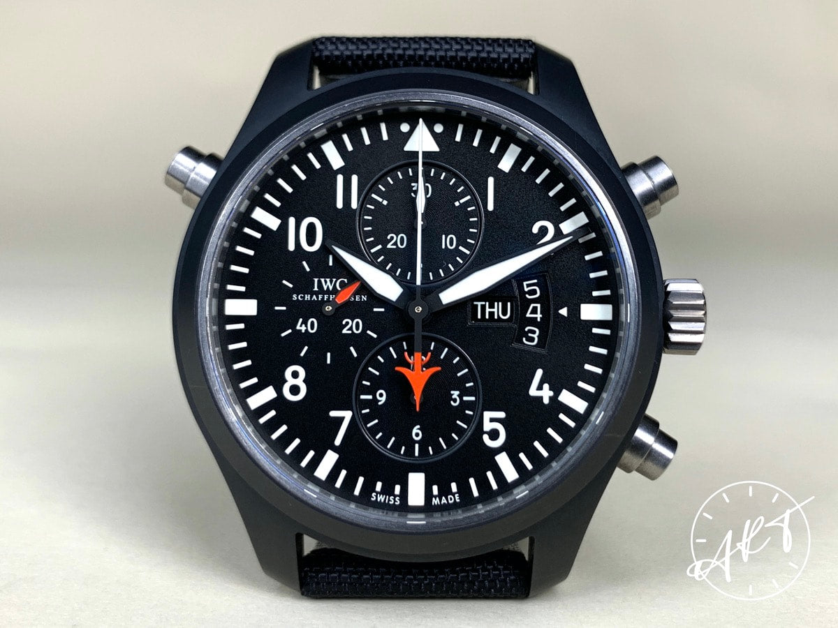 IWC Pilot's Double Chrono Black Dial Ceramic Auto Top Gun Watch IW379901 w/ B&P