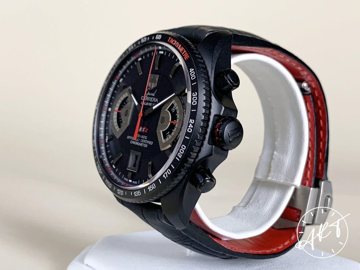 Tag Heuer Grand Carrera Chrono Black DLC Titanium Auto RS2 Watch CAV518B BP