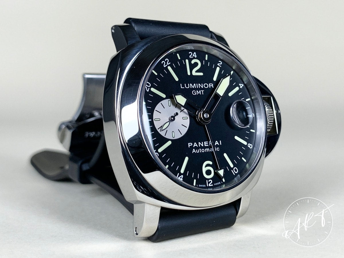 2013 Panerai PAM 88 Luminor GMT Black Dial Acciaio Auto Diver Watch PAM00088 BP