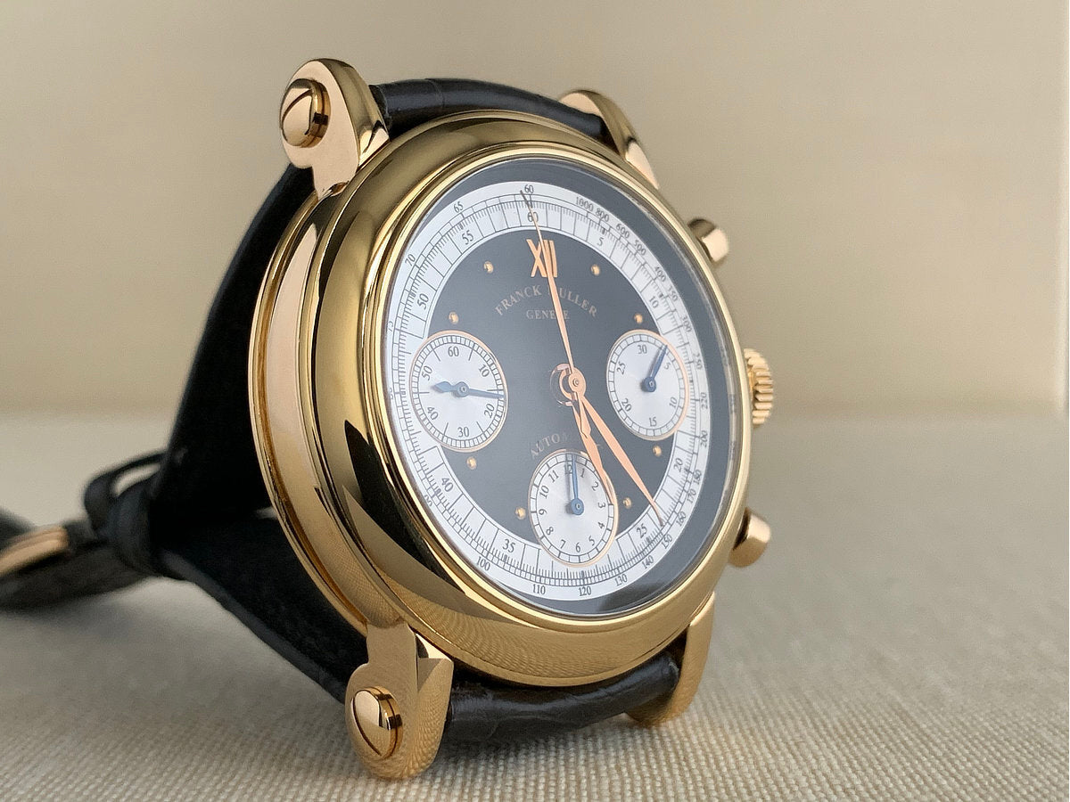 Franck Muller Ronde Chronograph Black Dial 18K Gold Automatic Watch 7000 CC
