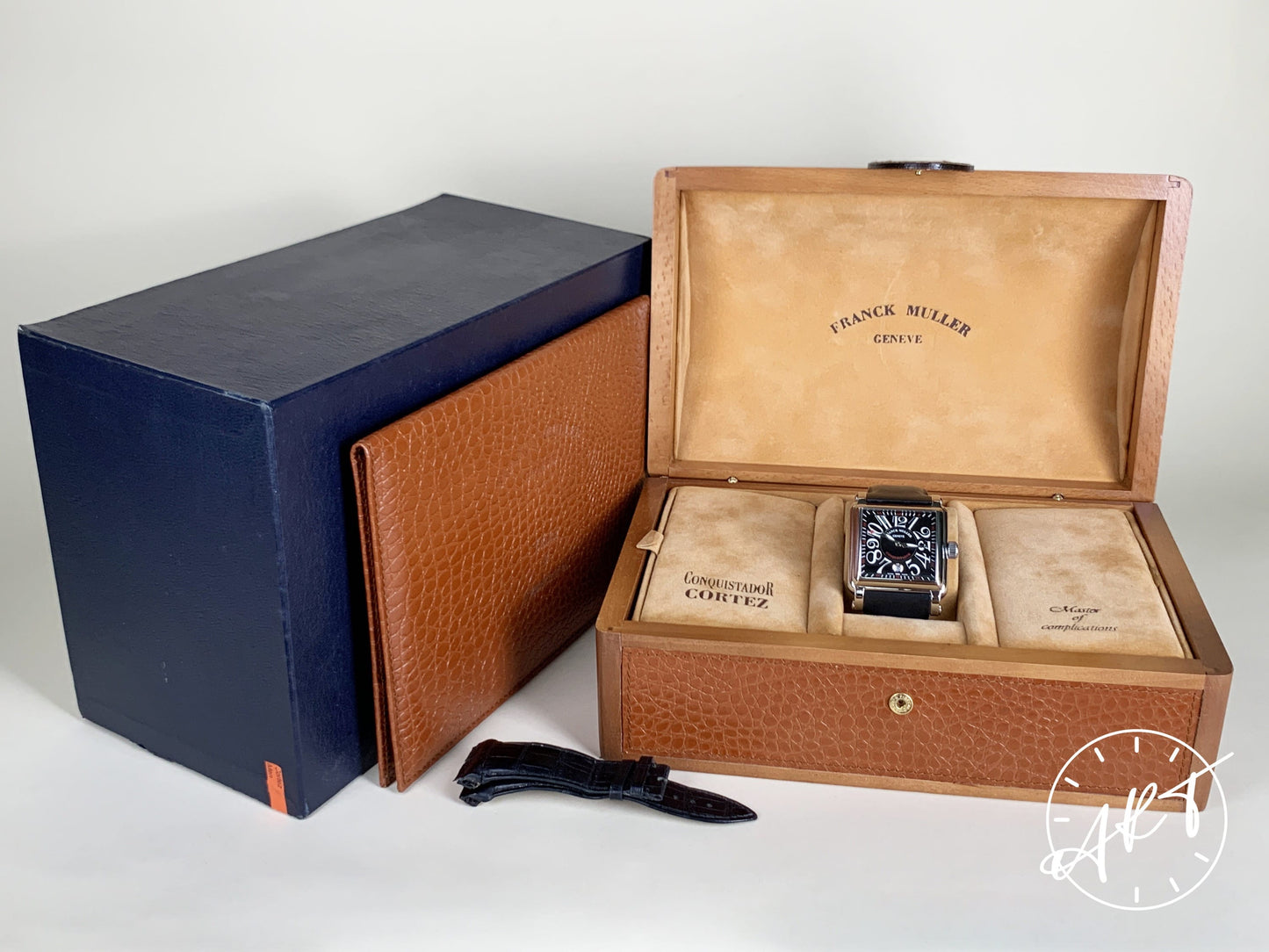 Franck Muller Conquistador Black Dial SS Auto Cortez Watch 10000 H SC w/ B&P