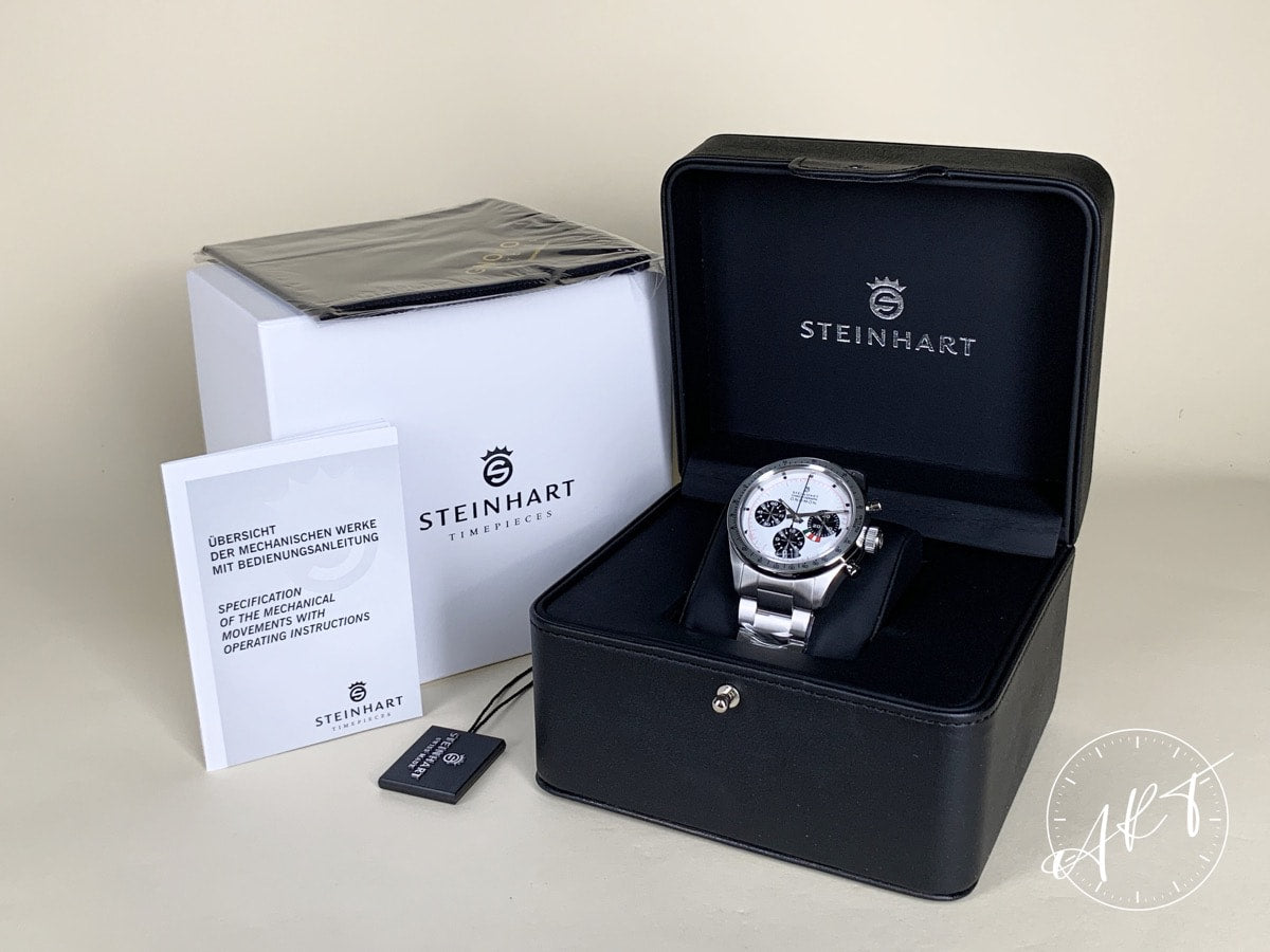 NEW Steinhart Yacht Timer Chrono Panda Dial SS Auto 100 Pcs Ltd Watch w/ B&P