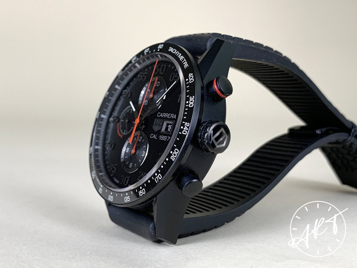 TAG Heuer Carrera Cal 1887 Chrono Black Dial Ceramic & Titanium Auto Watch w/ BP