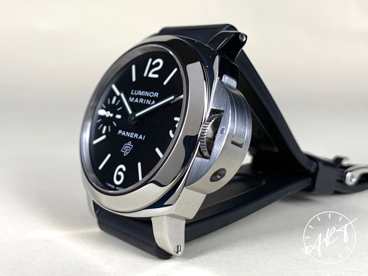 Panerai PAM 005 Luminor Marina Logo Black Dial SS Manual Diver Watch PAM00005 BP
