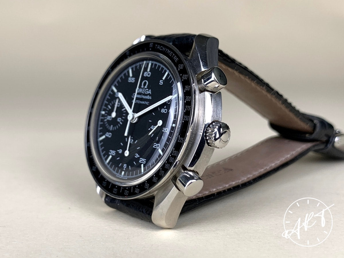 Omega Speedmaster Reduced Chrono Black Dial SS Auto Pilot Watch 3510.50.00 w/ BP