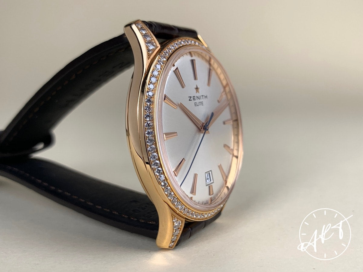 2015 Zenith Captain Central Second Silver Dial 18K Rose Gold Auto Watch w/ B&P