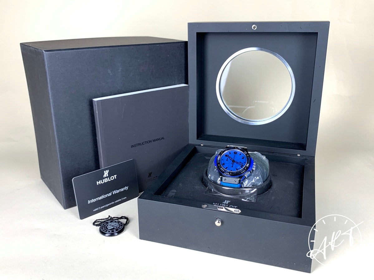 Hublot Big Bang Chrono Blue Dial “Tutti Frutti” Black Ceramic Auto Ltd Watch BP
