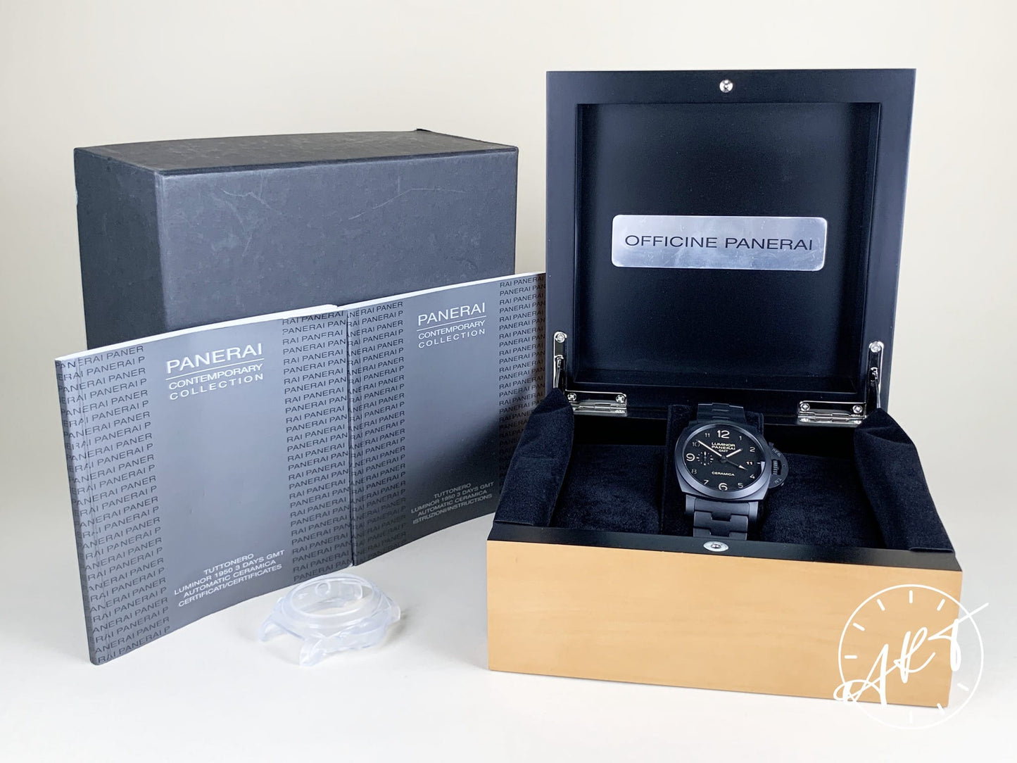 Panerai PAM 438 Luminor 1950 O Serial GMT Black Ceramic Diver Watch PAM00438 BP