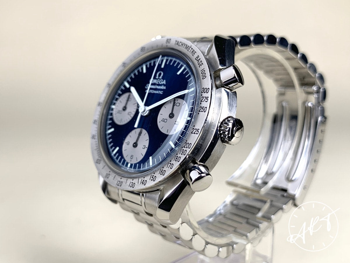 Omega Speedmaster Blue Dial SS Auto Japan Ltd Ed Pilot Watch 3510.82.00 w/ B&P