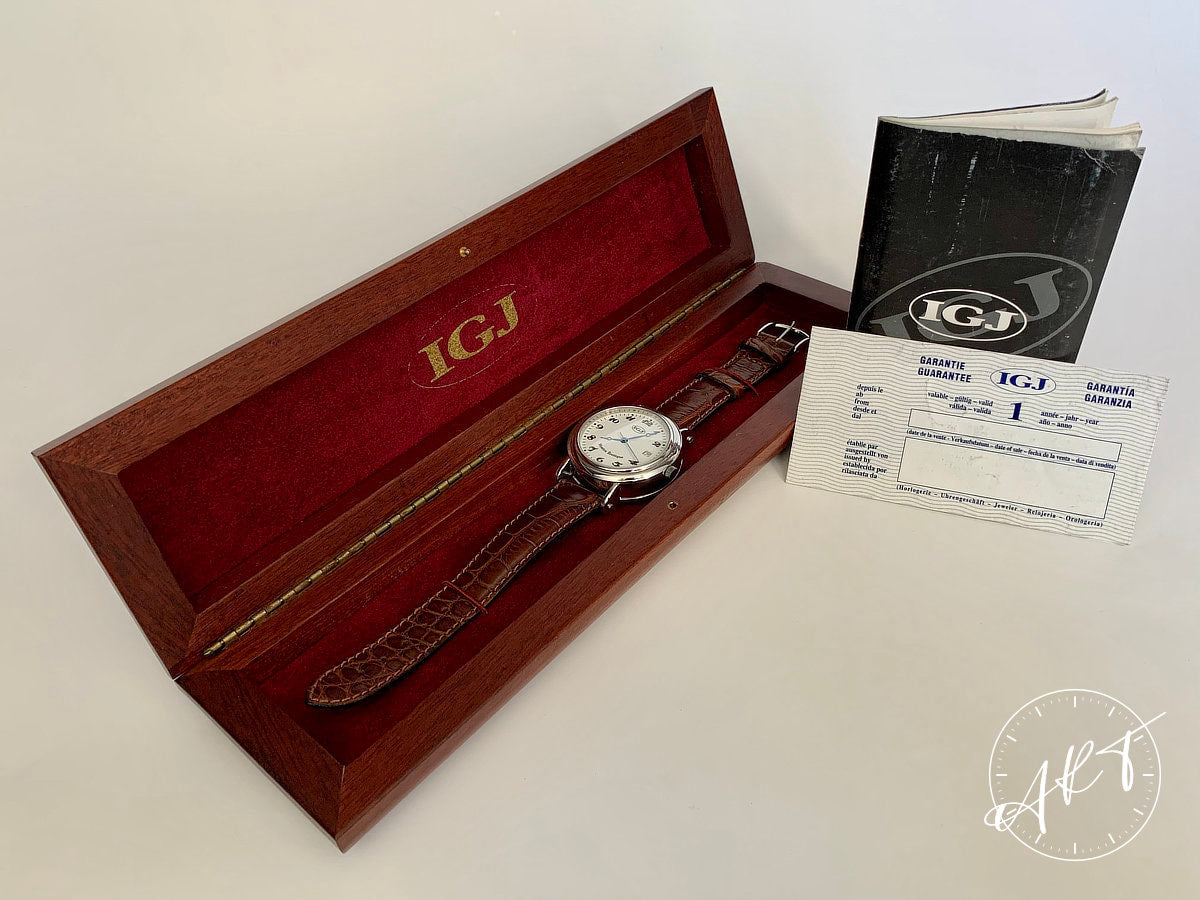 NOS IGJ Montre Erotique White Dial Stainless Steel Auto Ltd Ed Watch in FULL SET