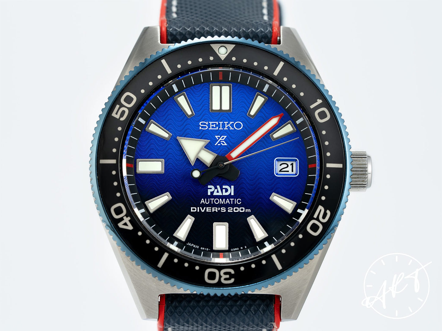 NEW Seiko Prospex Diver PADI Black & Blue Dial SS Auto SE Watch SBDC055 w/ B&P