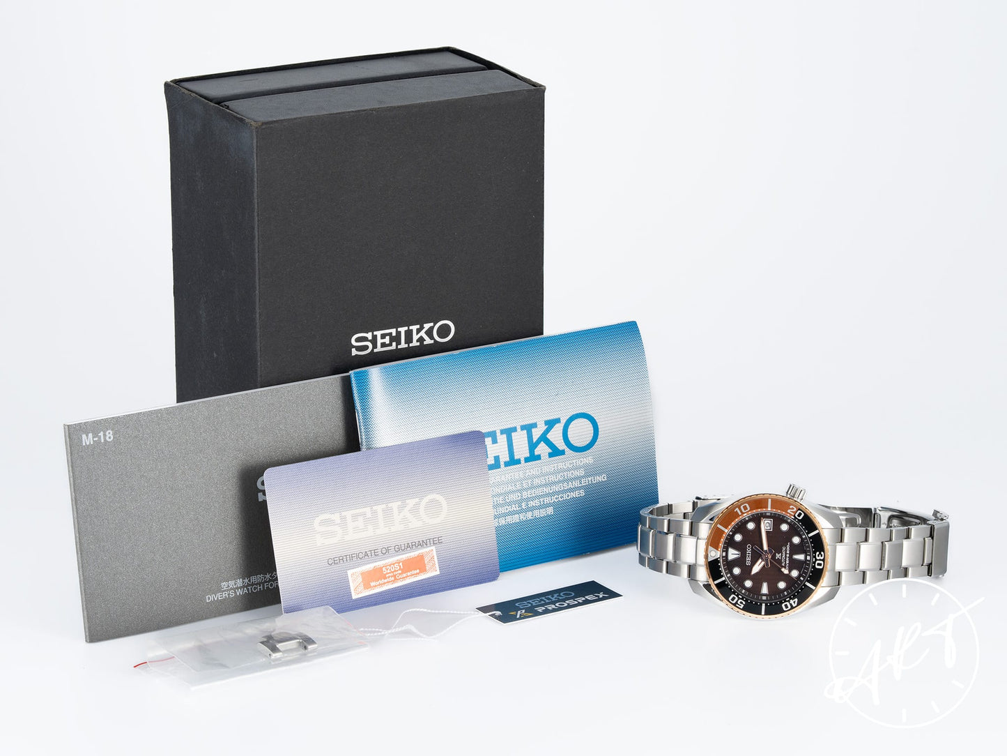 Seiko Prospex Black, Brown Bezel Brown Dial Stainless Steel Automatic Sumo 2020 Asia Exclusive Hawksbill Turtle Limited Edition Diver Watch SPB192J1